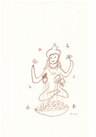 美と富、豊穣、幸運の女神。
とってもゴージャス。絶世の美女らしい。ヴィシュヌの奥さん。手からは金貨がとめどなくあふれ出る。