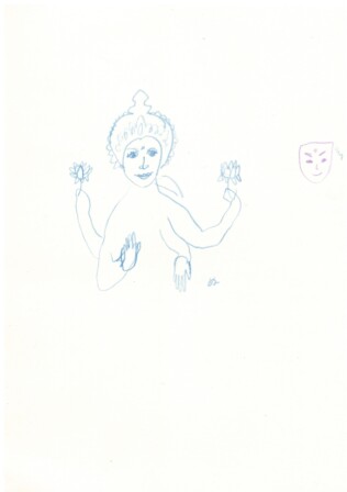 美と富、豊穣、幸運の女神。
とってもゴージャス。絶世の美女らしい。ヴィシュヌの奥さん。手からは金貨がとめどなくあふれ出る。