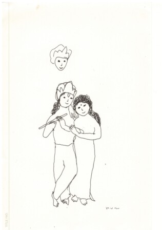 モテモテのクリシュナが最も愛したのが、牛使いの人妻ラーダ。男女愛の象徴とされる二人。