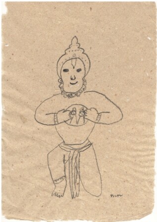 猿の神ハヌマーンは、ご主人様「ラーマ」にすべてを捧げる、信愛と献身の象徴とされる。